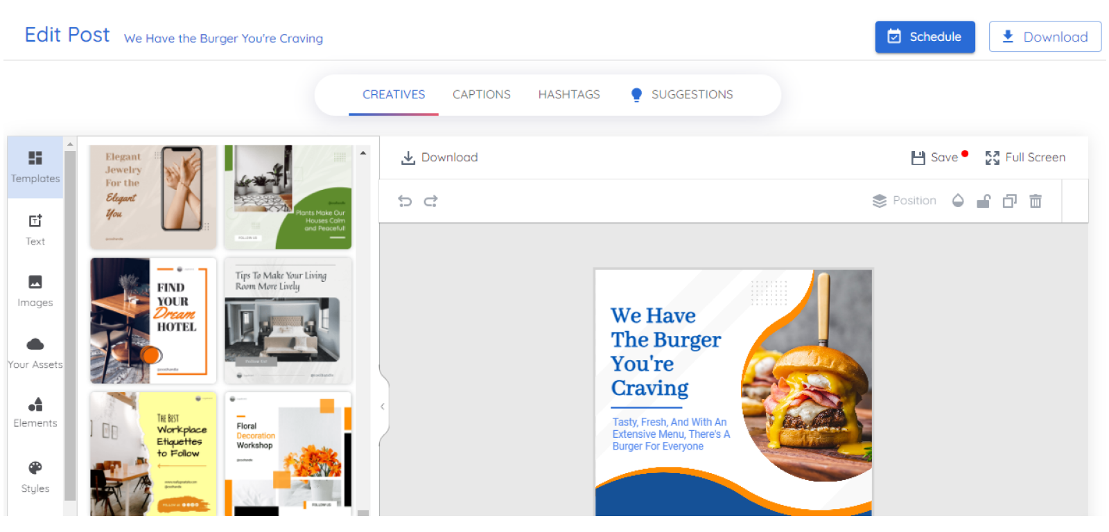 Simple Instagram ad editor